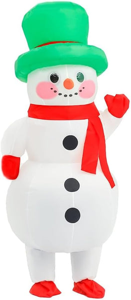 Inflatable Christmas Costume for Adult Blow up Santa Claus Elf Snowman Ginger Bread Man Costum Xmas Funny Fancy Dress