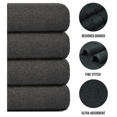4 X Large Jumbo Bath Towels 100% Egyptian Cotton -75 x 150 cm- Soft Quick Dry Hotel Spa Big Bathroom Towels Set