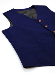 Men'S Vest Wool Blend Herringbone Vintage Men'S Fashion Vest, Groom Best Man Formal Wedding Party Casual Vest