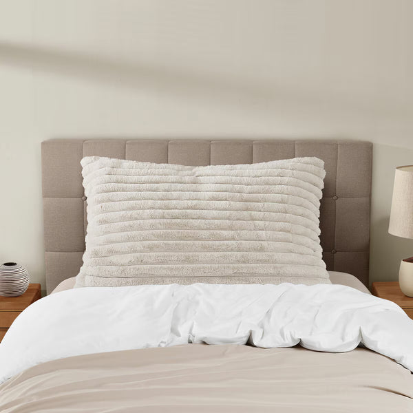 Extra Large Faux Fur Pillow in Grey, 76 X 122 Cm