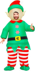 Inflatable Christmas Costume for Adult Blow up Santa Claus Elf Snowman Ginger Bread Man Costum Xmas Funny Fancy Dress