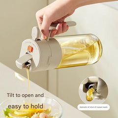Oil Spray Bottle - Glass Oil Dispenser Bottle 600mL | Olive Oil Sprayer & Pourer for Grilling Baking Cooking Kitchen Utensils 22x7.5cm