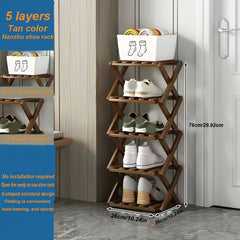 1pc Free Installation Retractable Shoe Rack, Foldable 3-9 Layer Shoe Rack, Small Narrow Doorway Home, Multi-layer Simple Shoe Cabinet