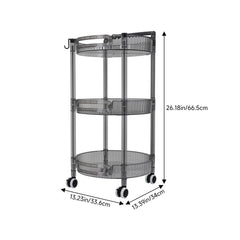 1pc 3-layer Slim Rolling Storage Cart with 4-Wheel Mobility, Practic Plastic Kitchen Storage Trolley with Handle and Hook, Multifuctional Shelving Unit Storage Rack Oganizer for Snack, Book, Sundries in Bathroom, Bedroom, Kitchen & Home Organization