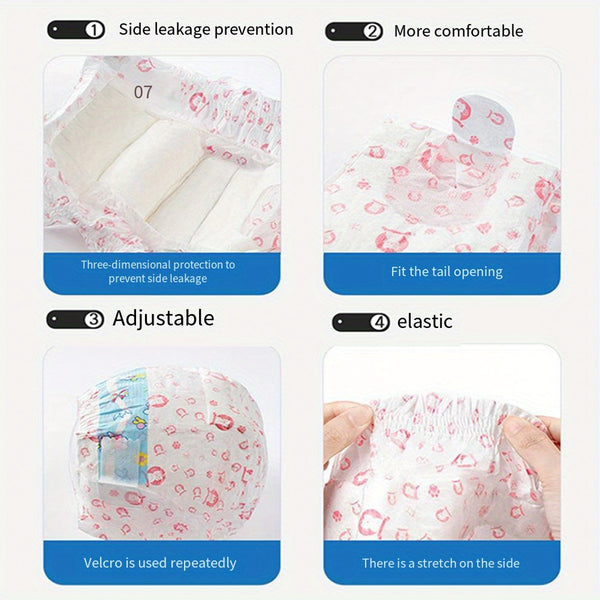 Disposable Dog Nappies Super Absorbent for Dogs, Disposable Dog Nappies Super Absorbent, Dog Wraps for Female Dogs/Male Dogs, Pet Training