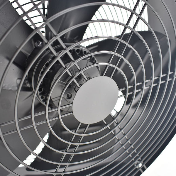 1pc Low Noise 300mm / L37xW37CM Extractor Fan 2130m/h - Stainless Steel Ventilation Fan with Backdraft Damper for Kitchen, Bathroom, Garage - Black