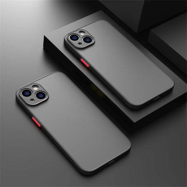Phone Case - High-Quality Minimalist Frosted Black Phone Cover - Resists Fingerprints, Offers Lens Protection, Features Accurate Cutouts, Provides Full Coverage & Scratch Resistance
