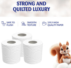 Serenity Soft 3-Ply Quilted Toilet Tissues | Available in 60 or 72 Mega Value Packs | Made in the UK | Luxuriously Soft, Gentle & Strong Bulk Toilet Rolls, Hypoallergenic, Dermatologically Tested | Fast Dispatch from UK Seller