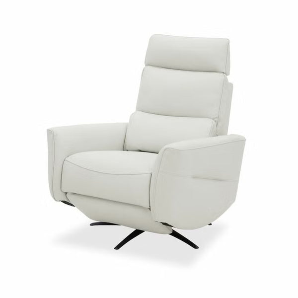 Aiden & Ivy Spencer Cream Leather Manual Reclining Chair
