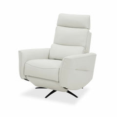 Aiden & Ivy Spencer Cream Leather Manual Reclining Chair