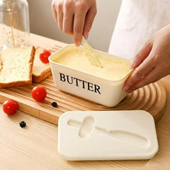 Butter Box Set with Professional Stainless Steel Spreader | Food & Snack Storage Container, Fridge Organizer Box - Ideal for Butter & Kitchen Use