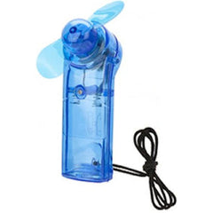Blue Hand Fan with Neck Cord – Battery Operated Portable Cooling Device | Lightweight Travel Cooling Fan