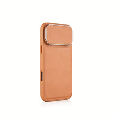 Shockproof Phone Case for iPhone 17 Pro Max Synthetic Faux Leather Cover Integrated Camera Protector Full Edge Protection Non-Slip Comfort Grip