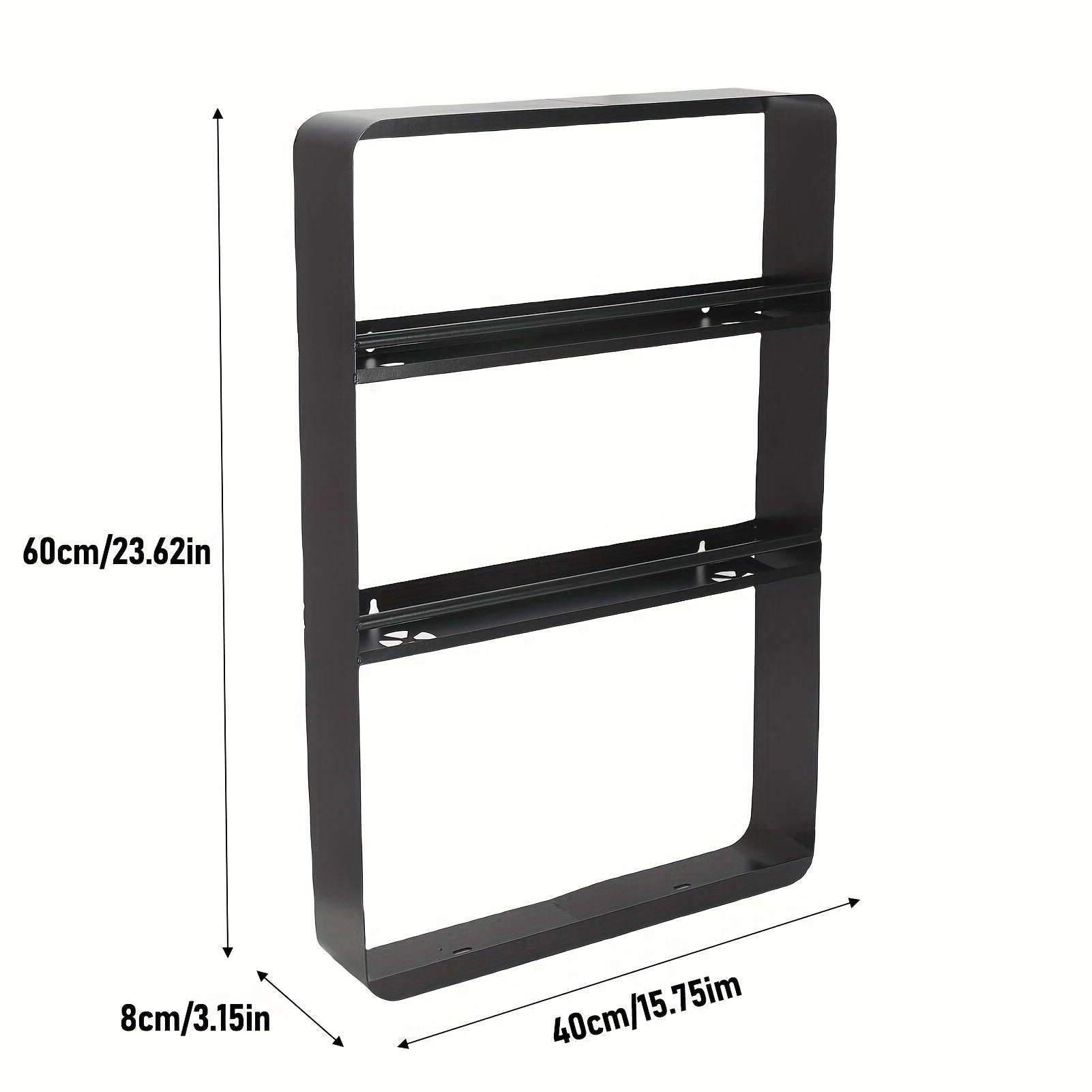 1 Model 2/3/4-Tier Heavy-Duty Carbon Steel Wall Shelf - Space-Saving Adhesive/Screw-Mountable (No Drilling) Multi-Purpose Storage Rack for Kitchen & Bathroom - Heavy Duty Shelving Unit, Easy Assembly, for renter-Friendly, Black/White Options, Utility