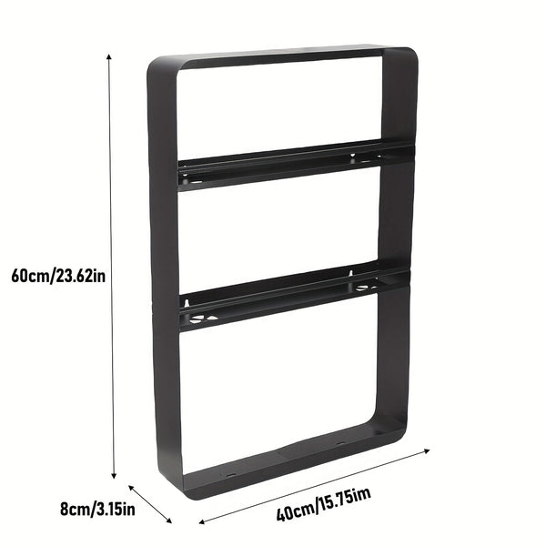 1 Model 2/3/4-Tier Heavy-Duty Carbon Steel Wall Shelf - Space-Saving Adhesive/Screw-Mountable (No Drilling) Multi-Purpose Storage Rack for Kitchen & Bathroom - Heavy Duty Shelving Unit, Easy Assembly, for renter-Friendly, Black/White Options, Utility