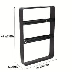 1 Model 2/3/4-Tier Heavy-Duty Carbon Steel Wall Shelf - Space-Saving Adhesive/Screw-Mountable (No Drilling) Multi-Purpose Storage Rack for Kitchen & Bathroom - Heavy Duty Shelving Unit, Easy Assembly, for renter-Friendly, Black/White Options, Utility