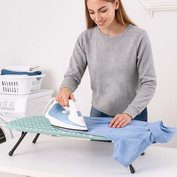 Ironing Board Foldable Mini Ironing Board Tabletop Ironing Board Foldable Portable Design with Built-in Iron Rest, Non-Slip Legs, Lightweight for Small Spaces, Dorms, Apartments