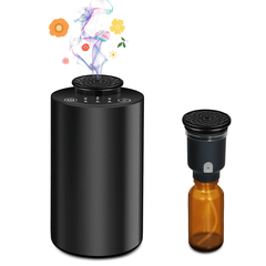 Hydrocarbon-free essential oil diffuser - Wireless aromatherapy diffuser - Car aroma diffuser with timer function and 3 spray modes - Black aluminum alloy material