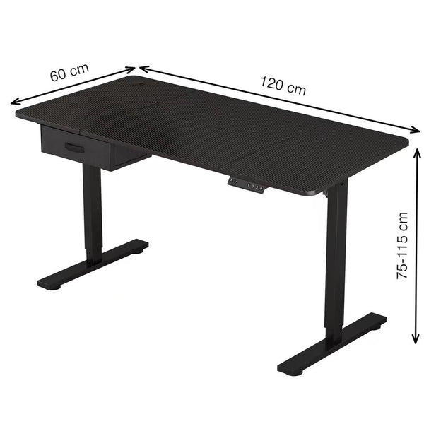 Electric Standing Desk, Sit Stand Table, Height Adjustable Electric Standing Computer Desk with USB Charging Port and Desk Drawer for Home Office