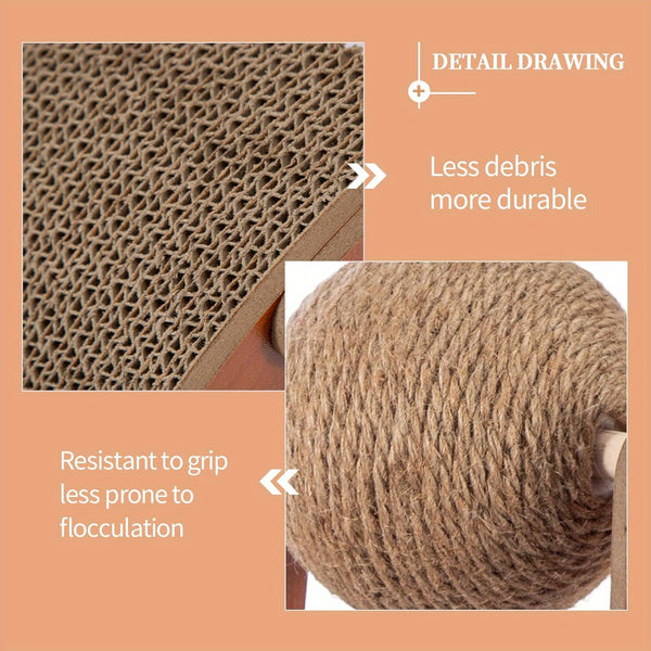 Cat Scratcher with Hanging Toy Sisal Ball Cat Scratching Board Durable Board Pads prevents Furniture Damage