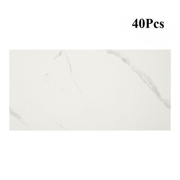 10/20/30/40 Pack Luxury Marble Effect Self-adhesive Floor Tiles 60x30cm, 2mm Thicken Vinyl Flooring Tiles Wall Stickers, Removable PVC Wall Decals, Suitable for Living Room, Bedroom, Kitchen Backsplashes, Bathroom, Office, Background Walls, Easy To Instal