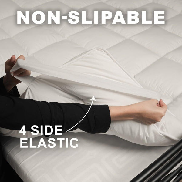 4As Microfibre Mattress Topper 4 Inch/10cm 1100 GSM Heavy Fill Super Soft and Fluffy Hand Filled Single Double King Super King Box Stitched