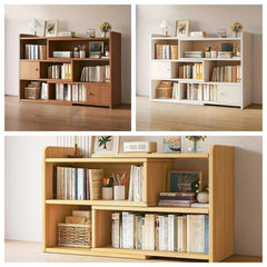 Expandable Desktop Bookcase, Freestanding Multi-layer Bookshelves, Adjustable Width Bookshelf Book Shelf Storage Unit, Multifunctional Storage Rack Book Shelf for Home Office Storage Organization