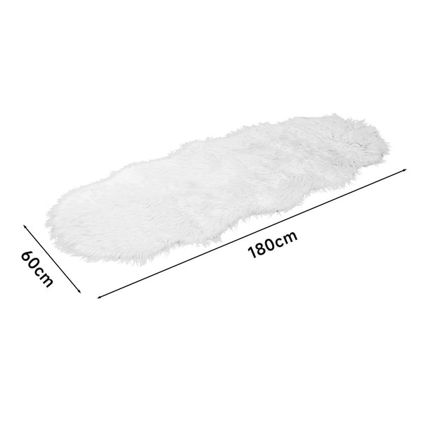 Soft Faux Australian Wool Decorative Pad (60x180cm) – Multifunctional Soft Plush Sofa Cushion, Bay Window Mat & Irregular Rug for Warm Indoor Spaces
