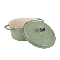 20cm/24cm Enamel Stew Pot, Double-Handled Non-Stick Soup Pot for Instant Noodles and Daily Cooking, Suitable for Gas Stove and Induction Cooker, White/Green/Red
