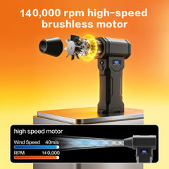 140000RPM Violent Turbofan And Handheld Vacuum Cleaner, 4-Speed, LCD Display, Wireless Vacuum Cleaner, Handheld Fan, Yard Garden Cleaning Tool, Snow Leaf Blower for Portable Air Blowers for Computers, Keyboards, Outdoor Yard Car Cleaning