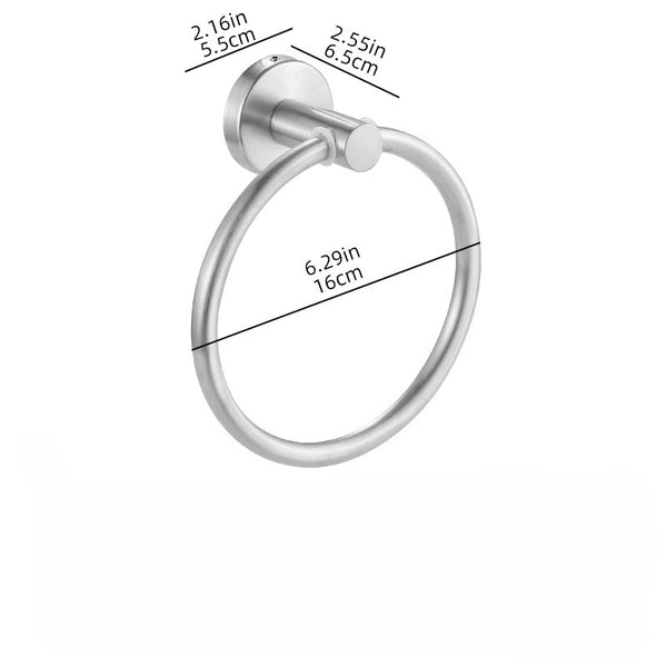Hand Towel Ring Round Holder Wall Mounted Rail Kitchen Bathroom Stainless Steel
