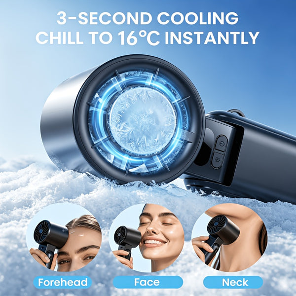 4-In-1 Portable Handheld Fan, Rechargeable Silent Cooling Fan, 199 Speeds with HD Display & Clip, USB-C Fast Charging for Summer, Office, Travel & Commuting, Black, White, Gray Purple