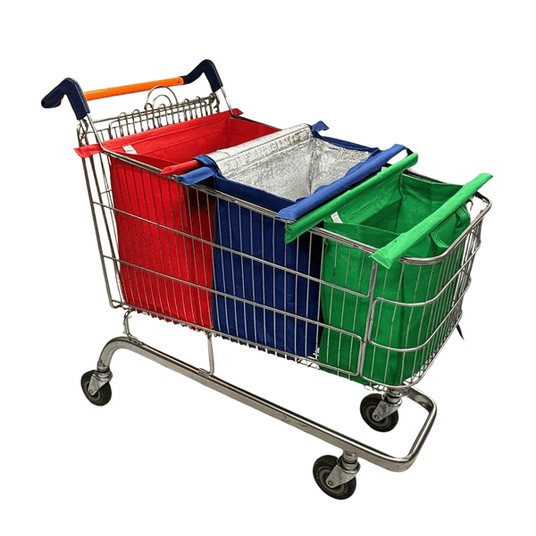 Trolley Bags - Original Cool Series - Reusable Shopping Bags - Pack of 3 Original Vibe Shopping Bags with Cool Bag, Replace Carrier Bags, Heavy Duty Reusable Non-woven Polypropylene Bags & Organiser for Grocery Food Shopping, Washable, Convenient Speeds u