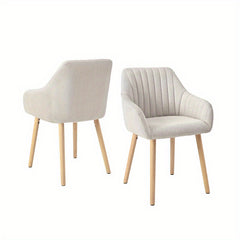 Modern Scandinavian Dining Chairs Suitable for - Ergonomic Armrests & Padded Seats with Cushioned Backrest, Soft /Upholstery & Sturdy Legs - - Modern Chairs, for, or for Company Events (Assembly Required)