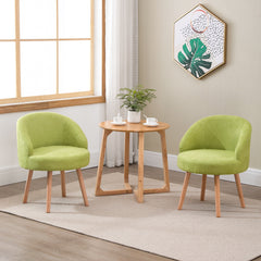 Set of 2 Small Accent Occasional Lounge Sofa, Guest Reception Sofa Chair Office Chair, Tub Chairs Upholstered Fabric with Solid Wood Legs