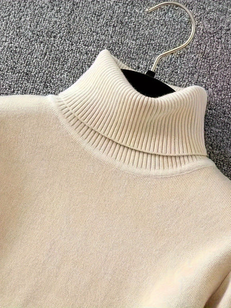 Women's Elegant Casual Cardigan Sweater-Long Sleeve,, High Collar, Keep Warm, Stylish Top for Cold Weather