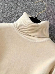 Women's Elegant Casual Cardigan Sweater-Long Sleeve,, High Collar, Keep Warm, Stylish Top for Cold Weather
