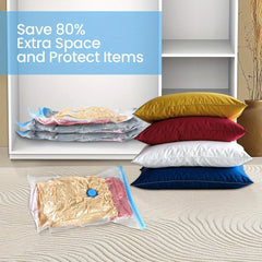 Space Saver Bags, Pack of 12 Jumbo Vacuum Storage Bags, Compressed Sealer Bags Storage for Clothes, Comforters, Beddings and Blankets with Hand Pump