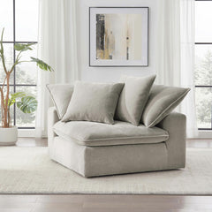 Aiden & Ivy Sereen Beige Fabric Corner Chair