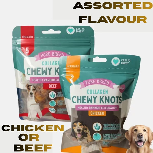 Collagen Daily Chips with Natural Chicken or Beef Flavor- High Protein Dog Chews for Healthy Joints, Skin and Coat Assorted flavor