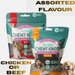 Collagen Daily Chips with Natural Chicken or Beef Flavor- High Protein Dog Chews for Healthy Joints, Skin and Coat Assorted flavor