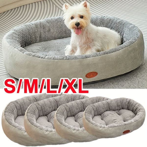 Luxury Soft Washable Pet Bed - Plush Warm Dog & Cat Cushion with Rounded Edges, Cozy Modern Bed for Small to Large Pets, Durable Easy-Clean Fabric, S/M/L/XL Sizes, Indoor/Outdoor Use, No Assembly Required, Ideal for Puppies & Kittens, Puppy Bed