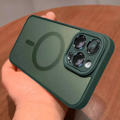 Phone case: Luxury Matte Armor for Magnetic Wireless Charging Case for iPhone 11 12 13 14 15 16 Pro Max Plus Shockproof Hard Cover