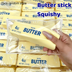 2pcs Viral Butter Squishies, Pop Fidget Toys, Novelty Fun Squeeze Toys, Hand Sensory Slow Rebound Toys, with Subtle Butter Scent, Perfect Birthday & Holiday Surprise Gifts, Random Styles