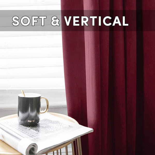 2pc Luxury Velvet Curtain Panels with Free Matching Velvet Cushion Cover – Thermal Insulated Grommet Top Drapes, Energy Saving Curtain Panels for Bedroom & Living Room Home Decor, Perfect Holiday Gift