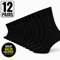 12 Pairs -Mens Cotton Rich Crew Socks | Honeycomb Comfortable Non-Tight Top Soft Breathable Stretch | Fit UK Size 6-11 | Everyday Casual Work Sports Running Gym Socks