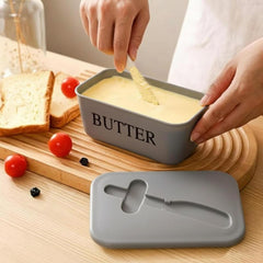 Butter Box Set with Professional Stainless Steel Spreader | Food & Snack Storage Container, Fridge Organizer Box - Ideal for Butter & Kitchen Use