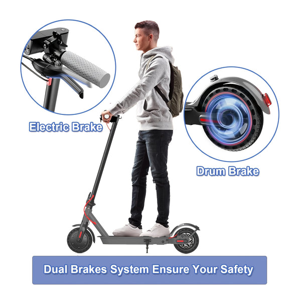 Adult Electric Scooters, T4 Adult Electric Scooter, 8.5-inch Solid Tires, 30-kilometer Range, 3 Speed Modes, Foldable Electric Scooter with APP, for Adult