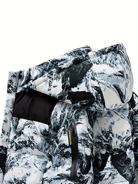 Men's Winter heavy-duty Jacket - Multi-functional design featuring a windproof and warm hooded coat with detachable storm hood, zip sleeve pockets, and adjustable hood cords. Ideal as a casual sports outerwear jacket for winter.perfect for gifting.