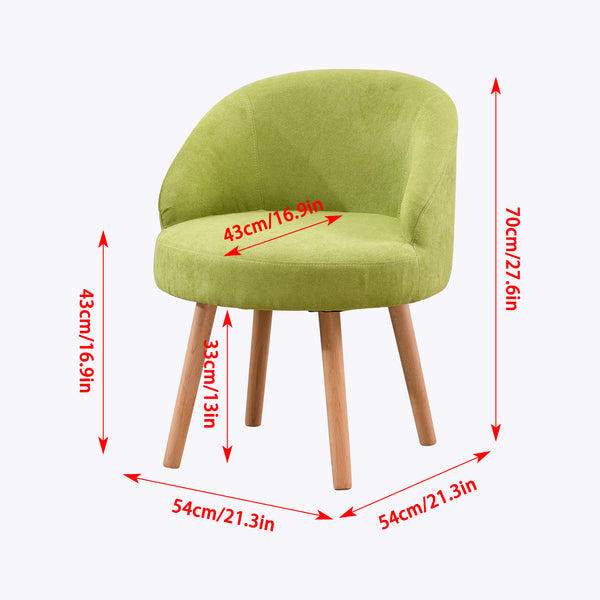 Set of 2 Small Accent Occasional Lounge Sofa, Guest Reception Sofa Chair Office Chair, Tub Chairs Upholstered Fabric with Solid Wood Legs